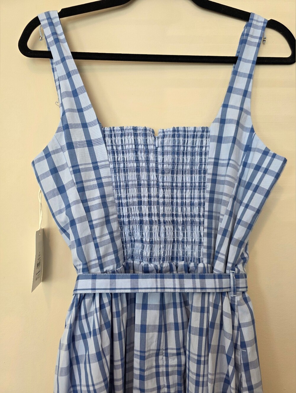 Free Assembly Size M 8/10 Blue White Belted Midi Dress Farmcore Cottage NWT - Picture 9 of 9
